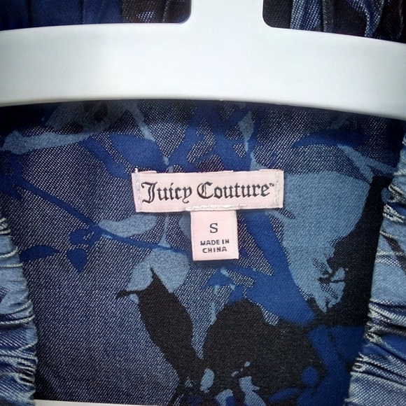 Juicy Couture Set Blue Floral Camo Camouflage Track Suit Jacket Joggers XS S - Picture 12 of 16